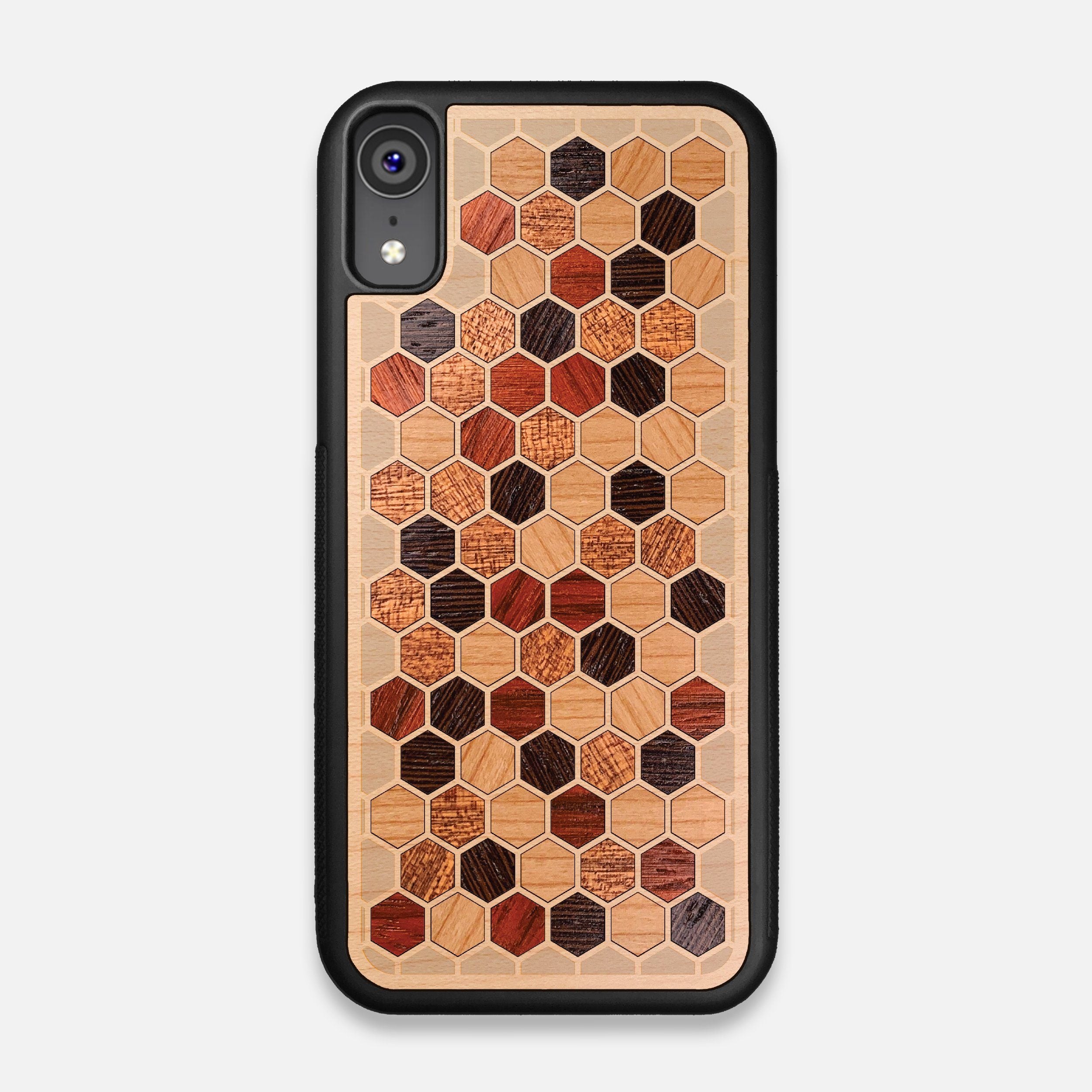 Front view of the Cellular Maple Wood iPhone XR Case by Keyway Designs