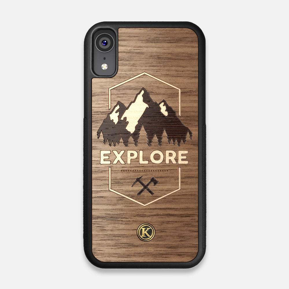 Front view of the Explore Mountain Range Wood iPhone XR Case by Keyway Designs