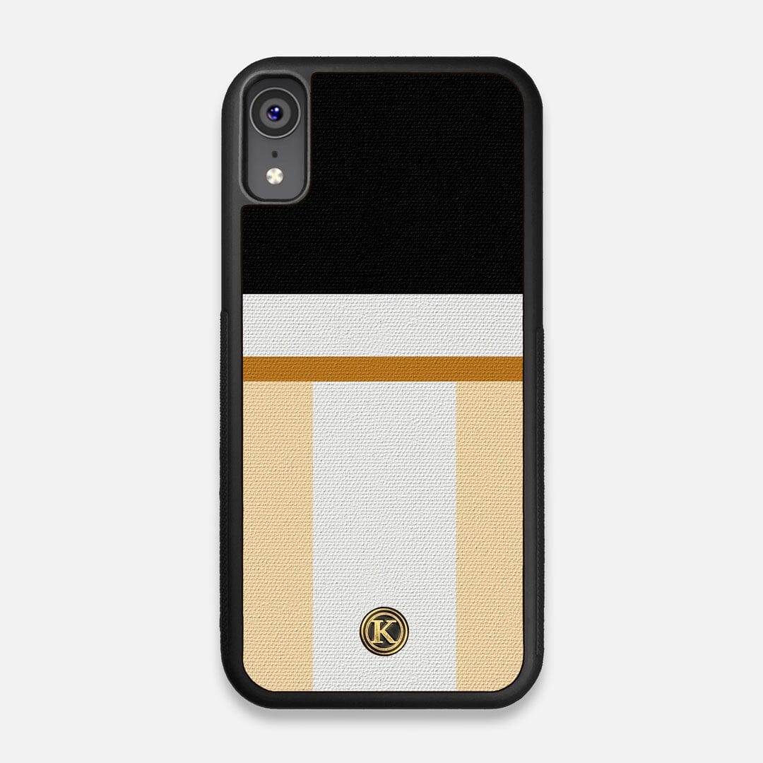 Front view of the Isle Adventure Marker in the Wayfinder series UV-Printed thick cotton canvas iPhone XR Case by Keyway Designs