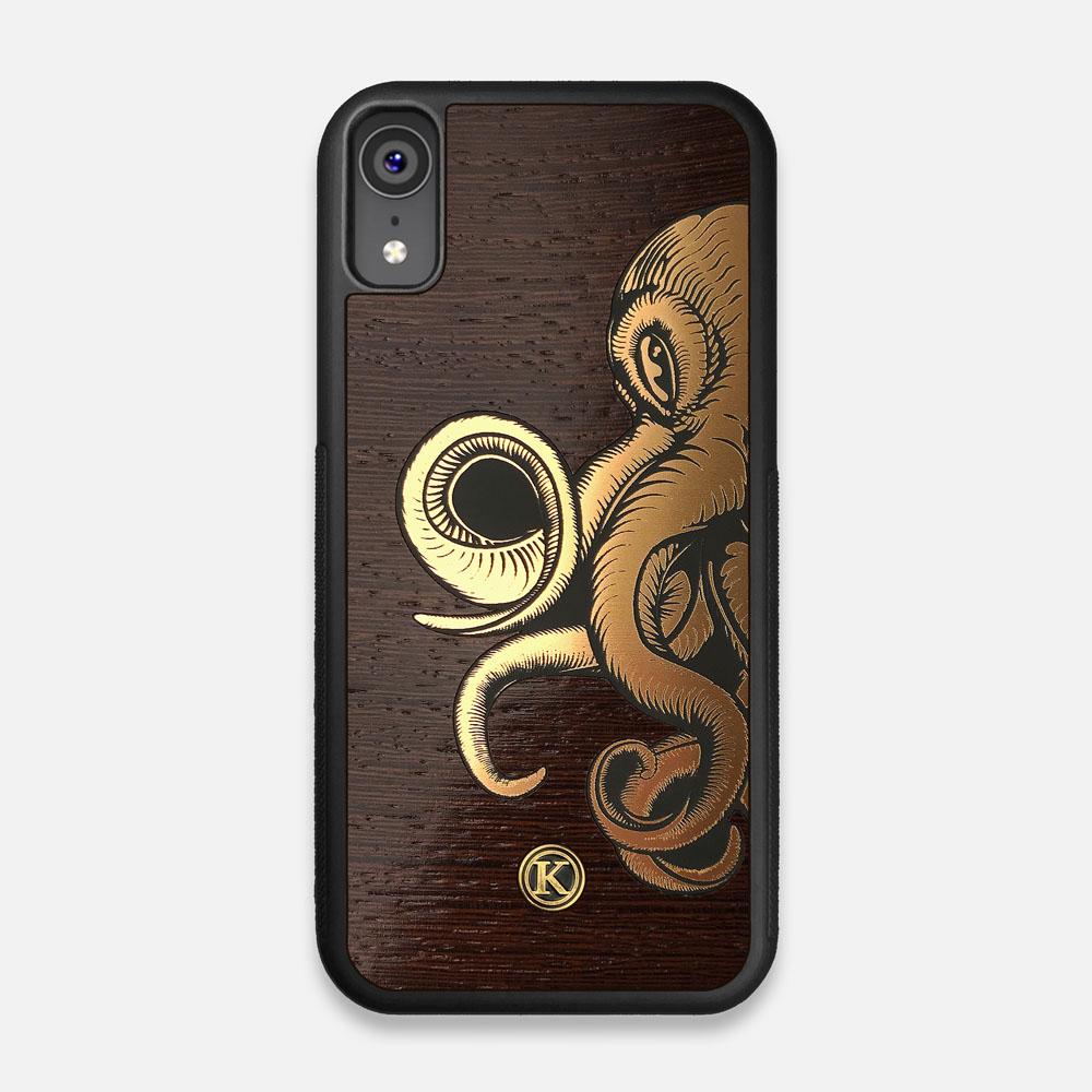 Front view of the Kraken 2.0 Wenge Wood iPhone XR Case by Keyway Designs