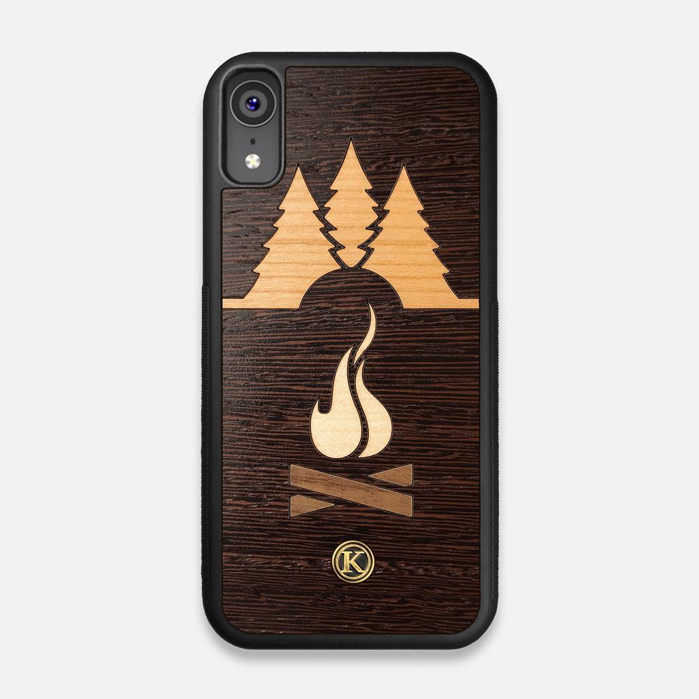 Front view of the Nomad Campsite Wood iPhone XR Case by Keyway Designs