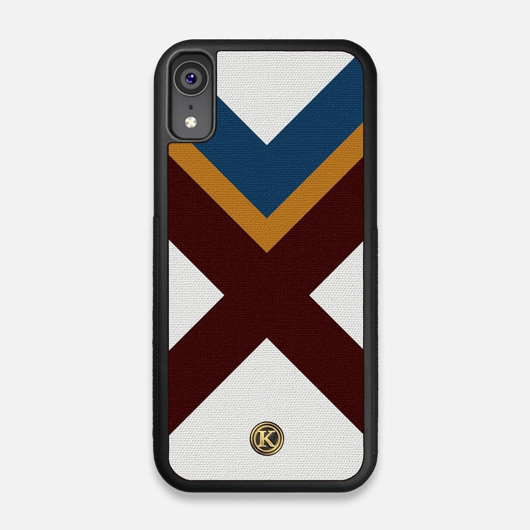 Front view of the Range Adventure Marker in the Wayfinder series UV-Printed thick cotton canvas iPhone XR Case by Keyway Designs