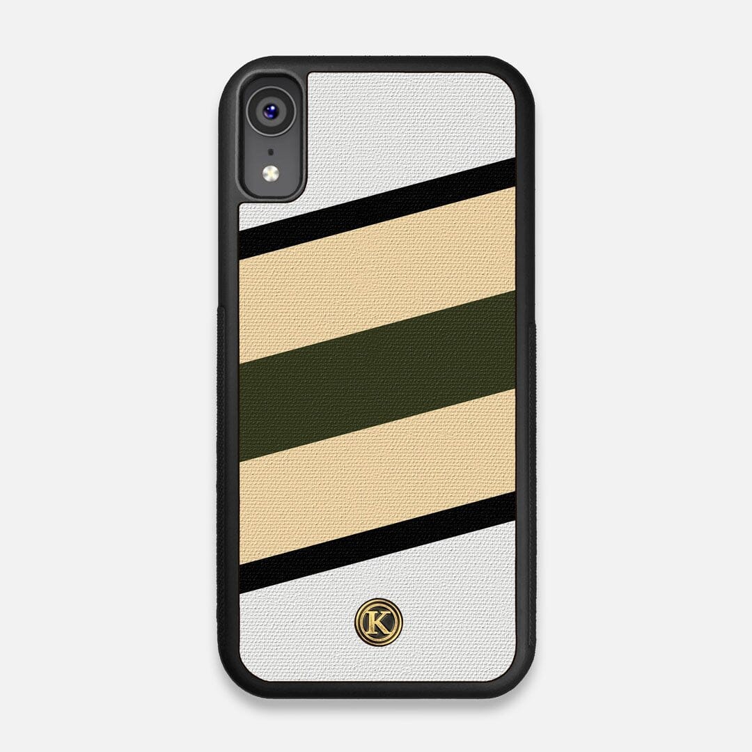 Front view of the Ridge Adventure Marker in the Wayfinder series UV-Printed thick cotton canvas iPhone XR Case by Keyway Designs