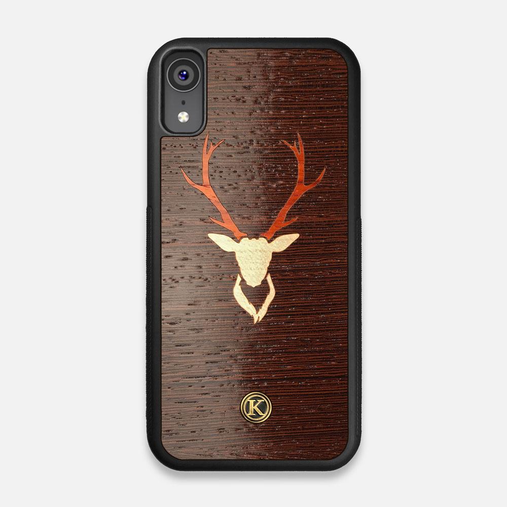 Front view of the Stag Wenge Wood iPhone XR Case by Keyway Designs