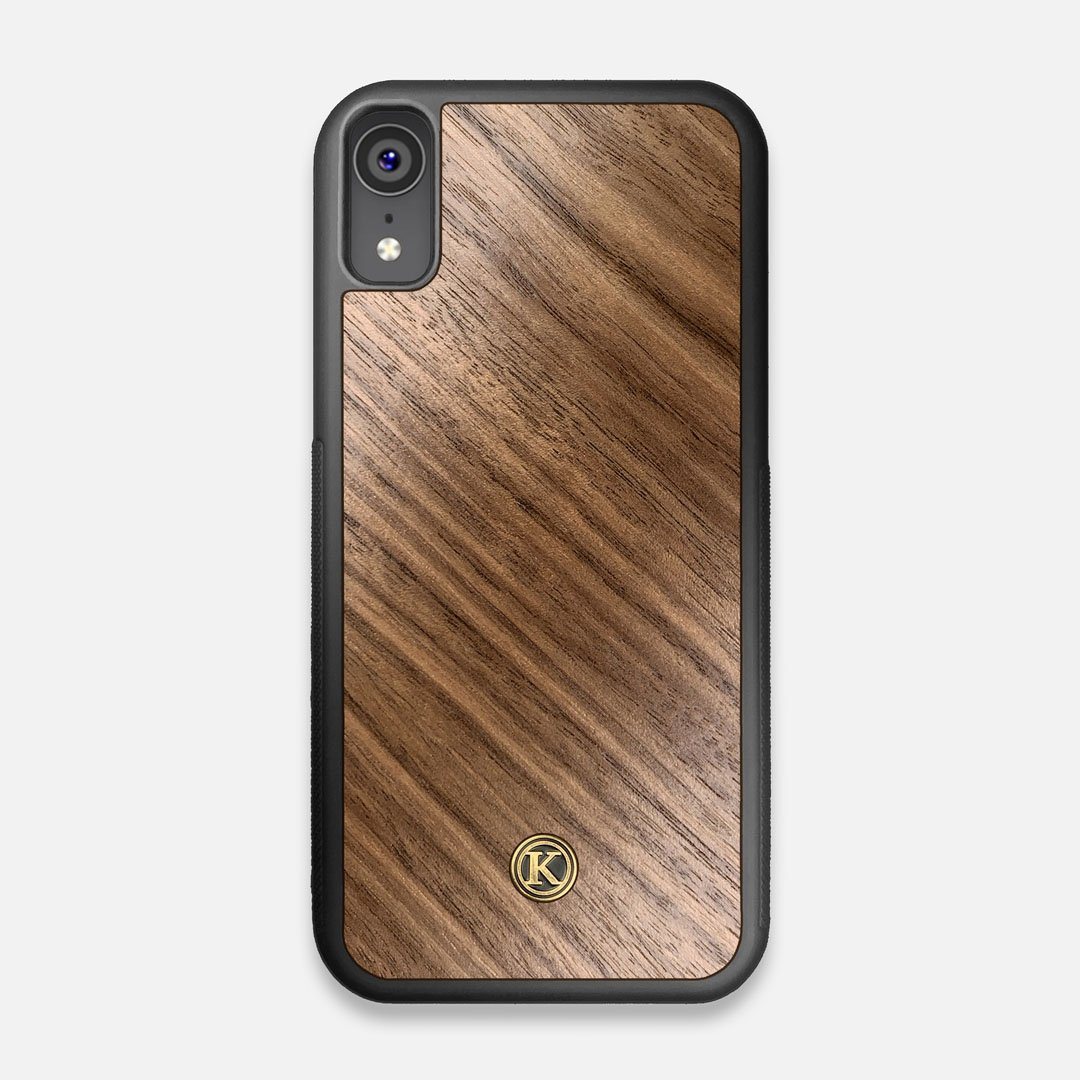 Front view of the Walnut Pure Minimalist Wood iPhone XR Case by Keyway Designs