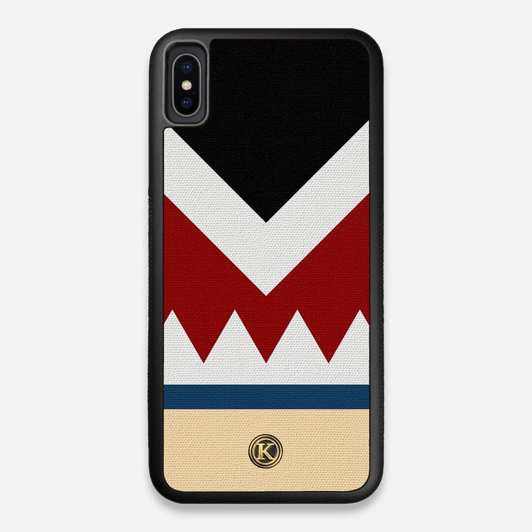 Front view of the Cove Adventure Marker in the Wayfinder series UV-Printed thick cotton canvas iPhone XS Max Case by Keyway Designs