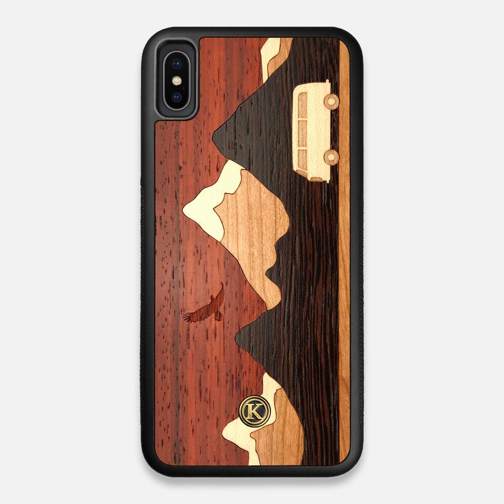 Front view of the Compass By Nrth Blue Denim iPhone XS Max Case by Keyway Designs