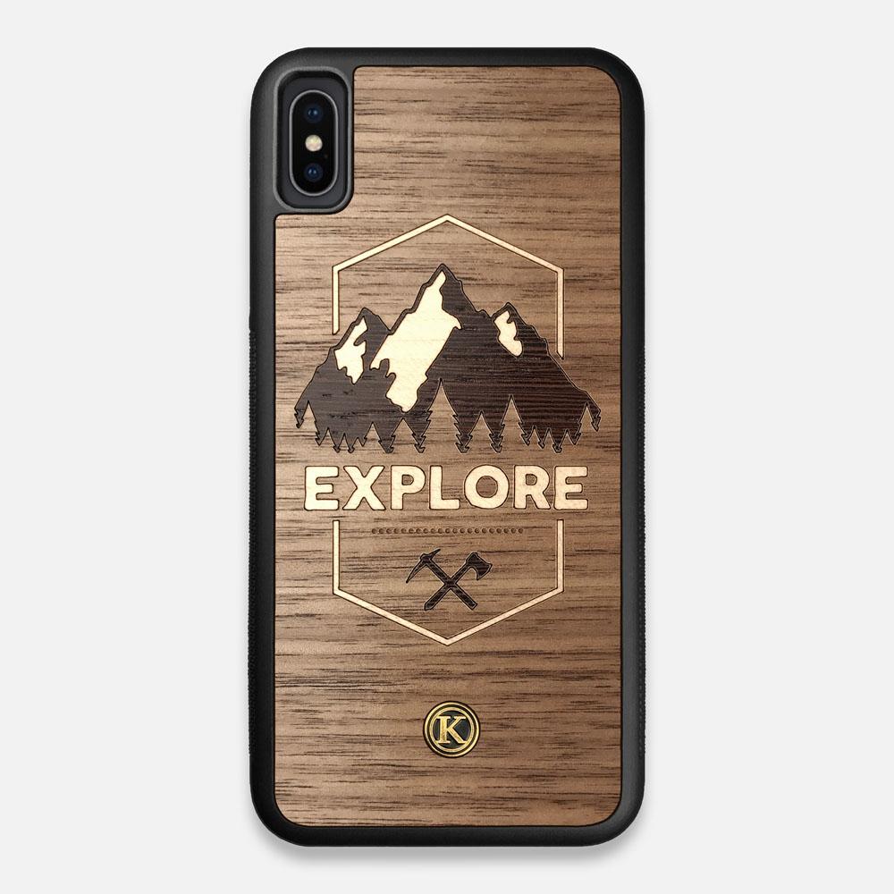 Front view of the Compass By Nrth Blue Denim iPhone XS Max Case by Keyway Designs