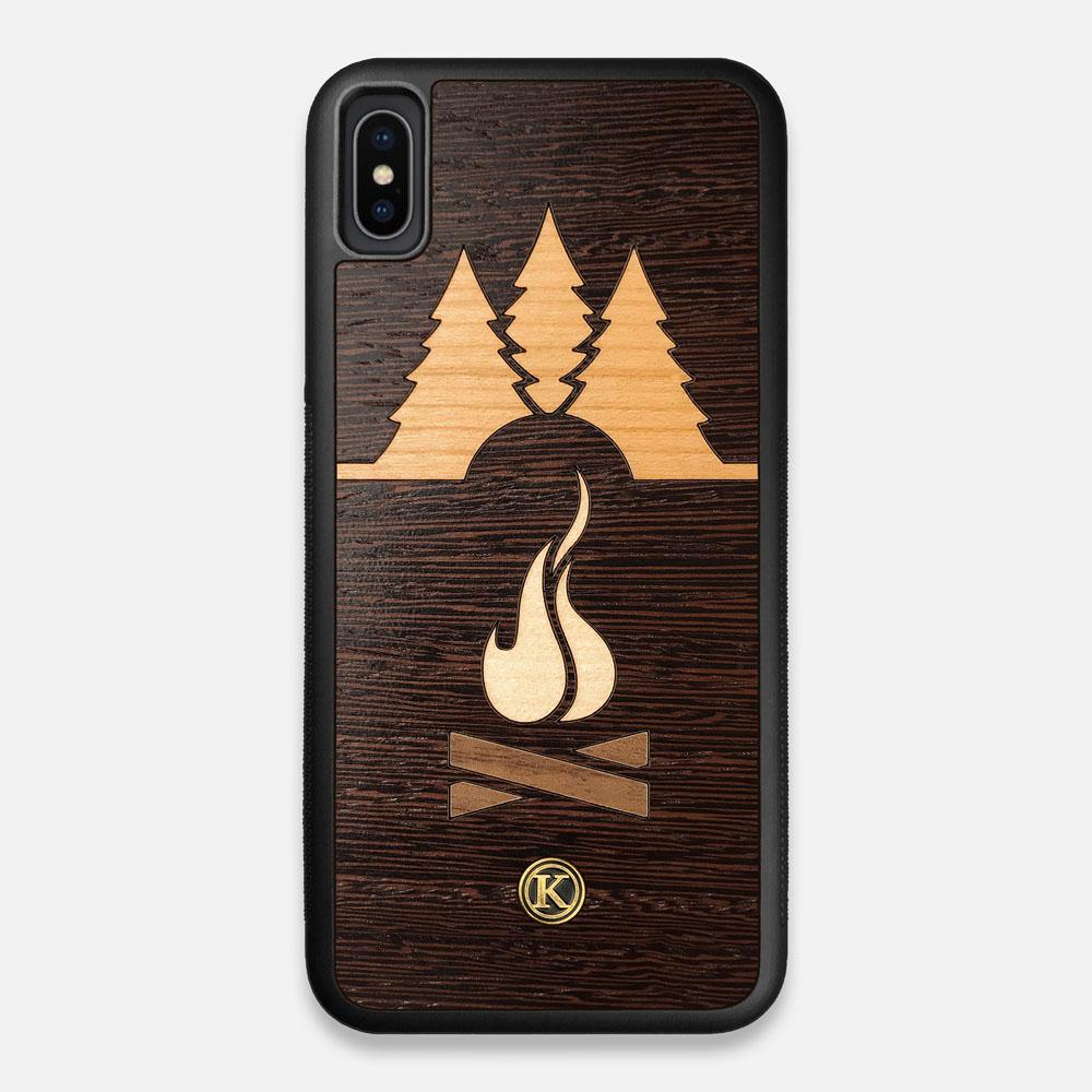 Front view of the Nomad Campsite Wood iPhone XS Max Case by Keyway Designs