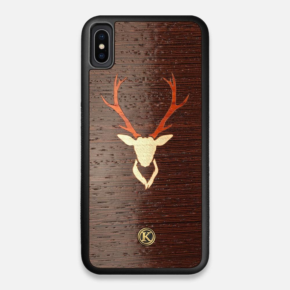 Front view of the Stag Wenge Wood iPhone XS Max Case by Keyway Designs