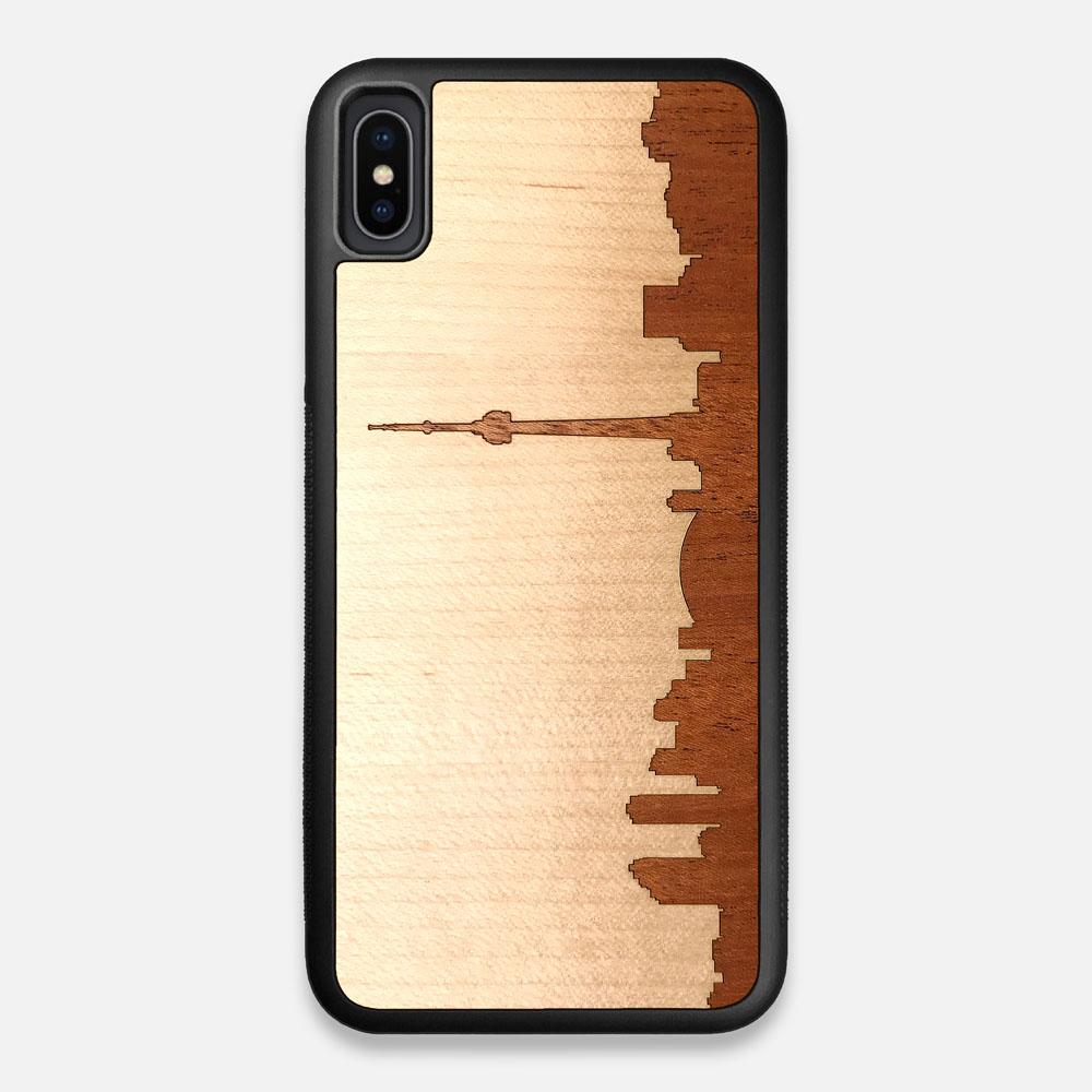 Front view of the Toro By Orozco Design Wenge Wood iPhone XS Max Case by Keyway Designs