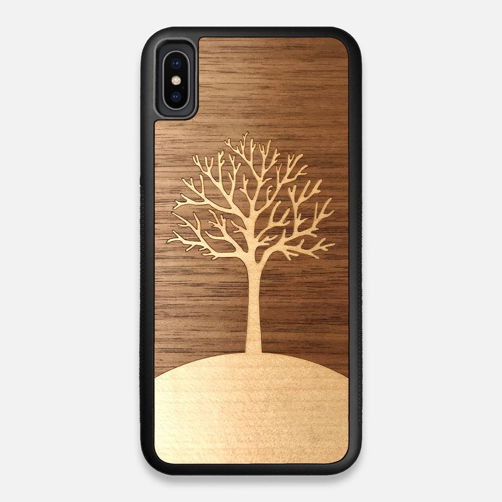 Front view of the Tree Of Life Walnut Wood iPhone XS Max Case by Keyway Designs