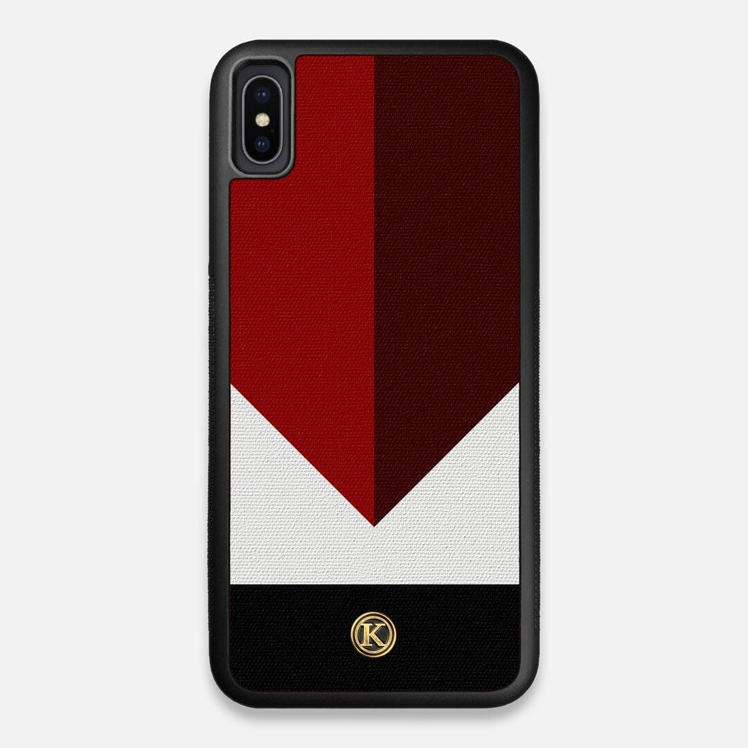 Front view of the Valley Adventure Marker in the Wayfinder series UV-Printed thick cotton canvas iPhone XS Max Case by Keyway Designs