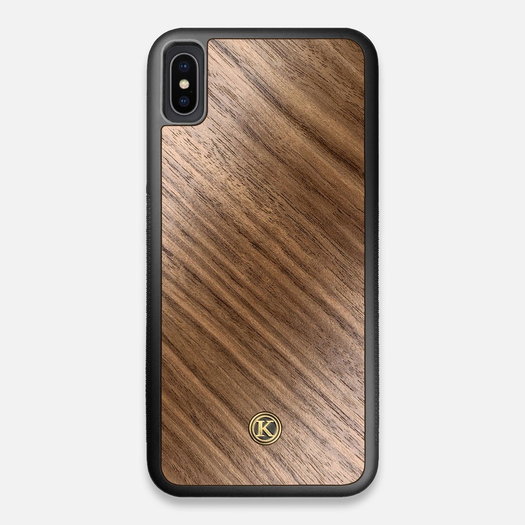 Front view of the Walnut Pure Minimalist Wood iPhone XS Max Case by Keyway Designs