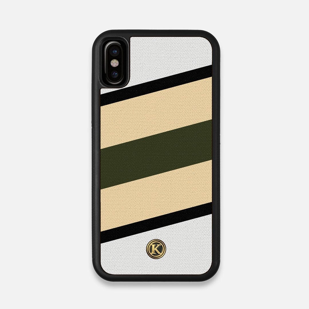 Front view of the Ridge Adventure Marker in the Wayfinder series UV-Printed thick cotton canvas iPhone X Case by Keyway Designs