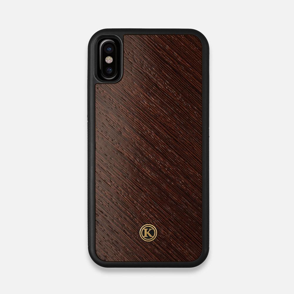 Front view of the Wenge Pure Minimalist Wood iPhone X Case by Keyway Designs