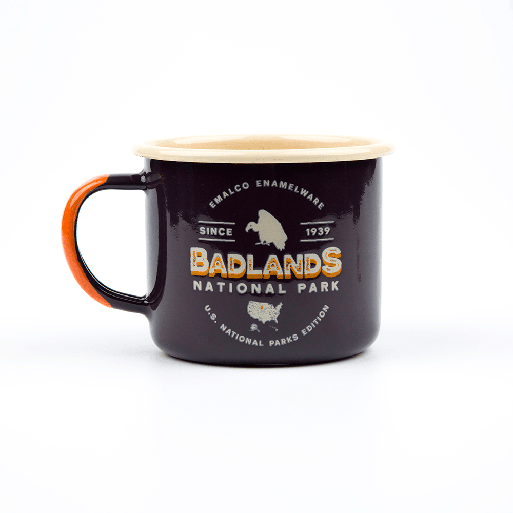 KEYWAY | Emalco - Badlands Large Enamel Mug, Handcrafted by Artisans in Poland, Back View
