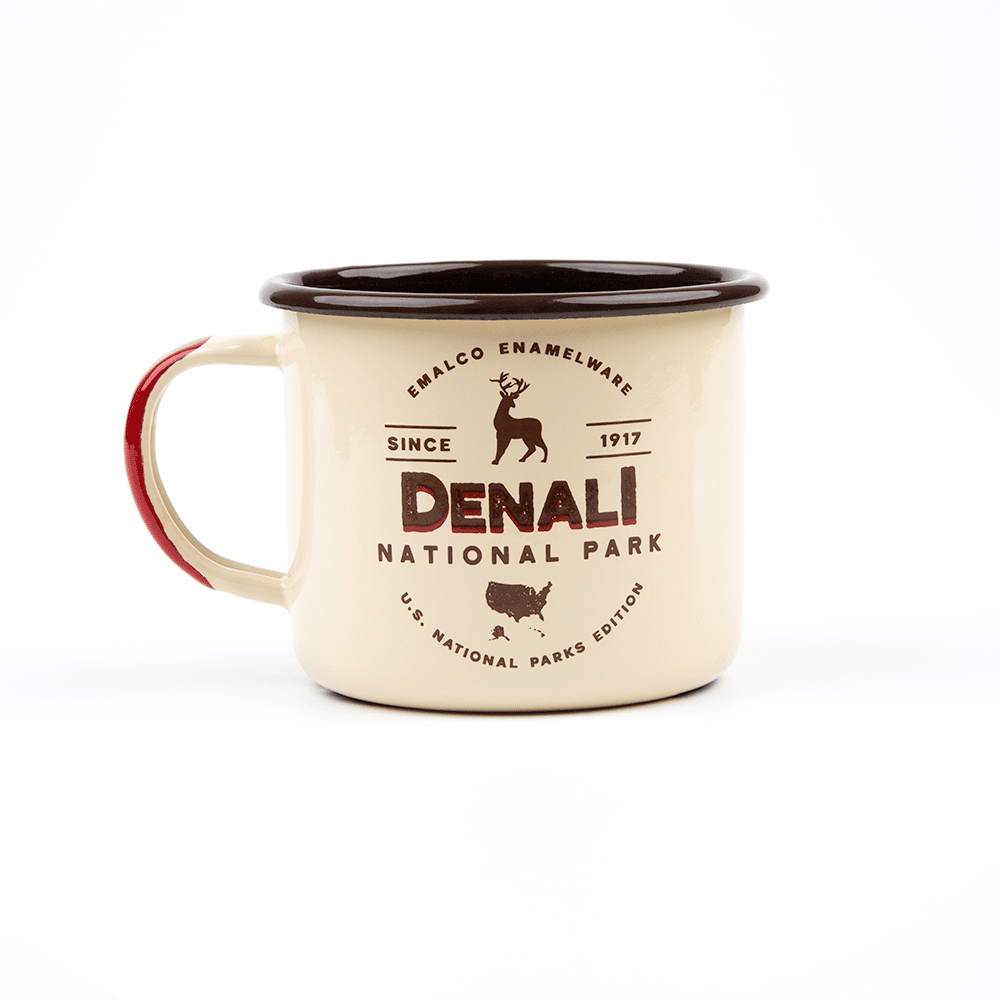 KEYWAY | Emalco - Denali Large Enamel Mug, Handcrafted by Artisans in Poland, Back View