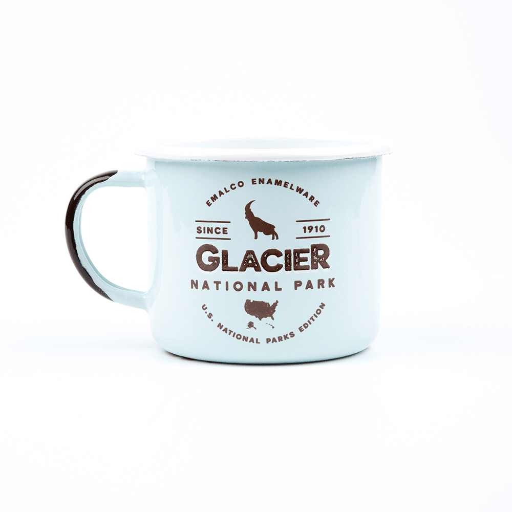 KEYWAY | Emalco - Glacier Large Enamel Mug, Handcrafted by Artisans in Poland, Back View