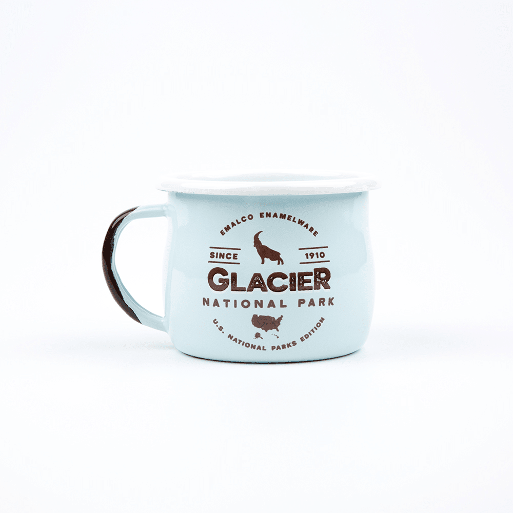 KEYWAY | Emalco - Glacier Bellied Enamel Mug, Handcrafted by Artisans in Poland, Back View
