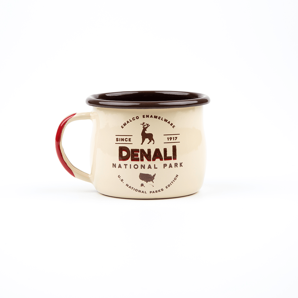 KEYWAY | Emalco - Denali Bellied Enamel Mug, Handcrafted by Artisans in Poland, Back View
