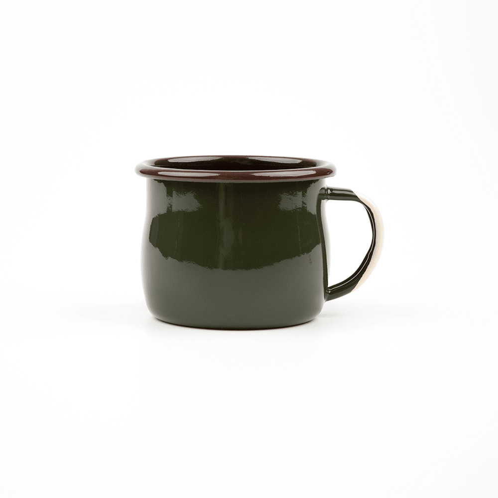 KEYWAY | Emalco - Redwoods Bellied Enamel Mug, Handcrafted by Artisans in Poland, Bottom Print View