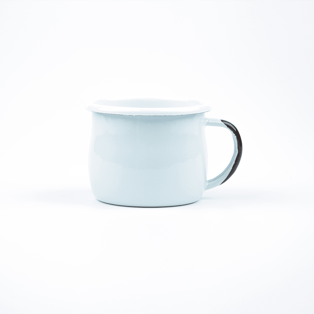 KEYWAY | Emalco - Glacier Bellied Enamel Mug, Handcrafted by Artisans in Poland, Bottom Print View